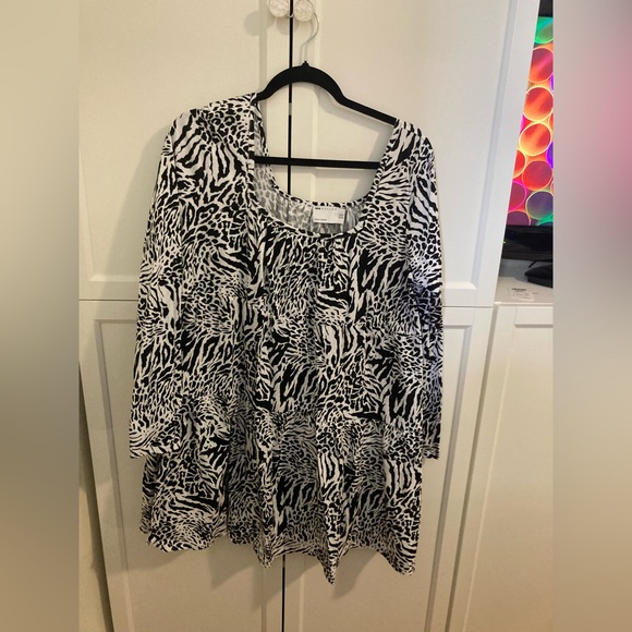 ASOS DESIGN Animal print three tiered dress - Picture 1 of 4